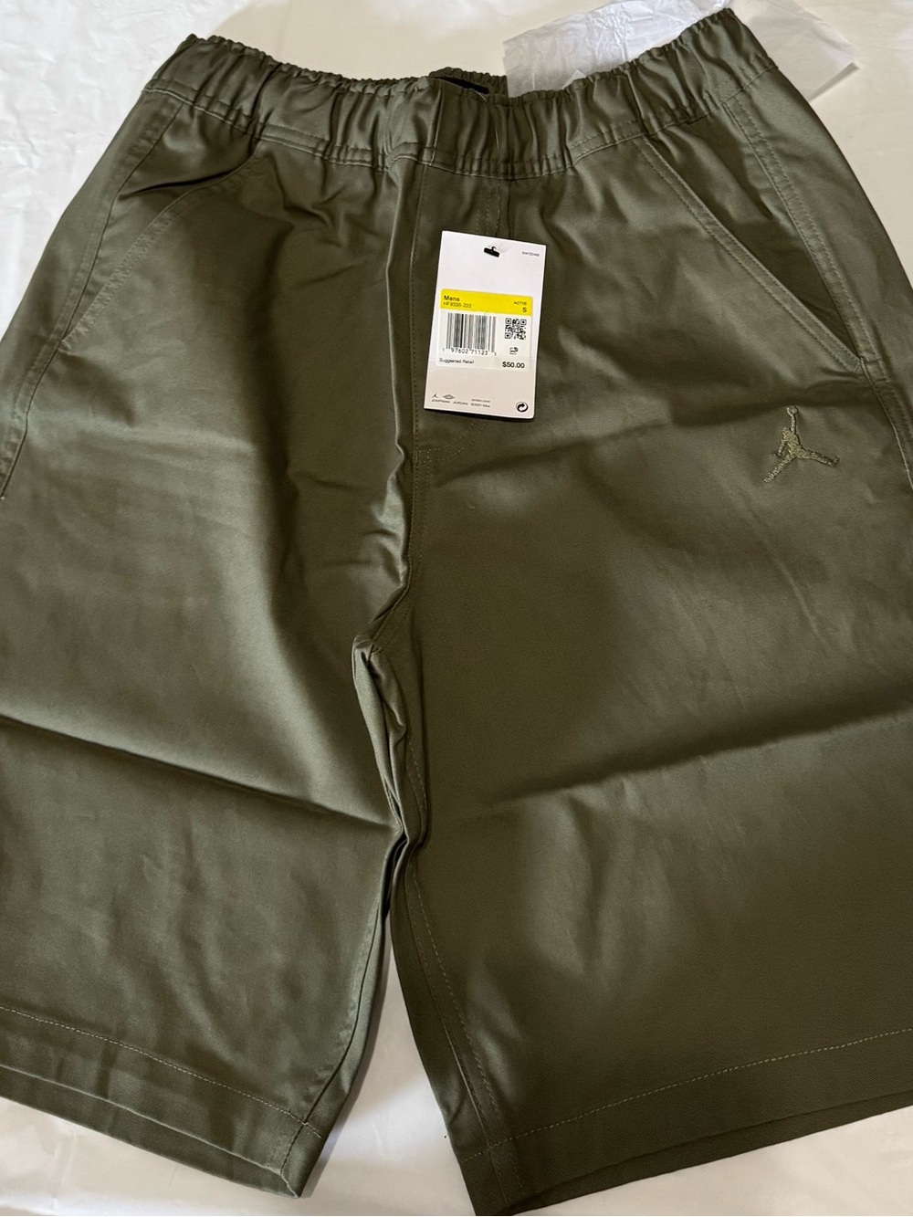 Jordan Olive Green Athletic Shorts with Subtle Jumpman
